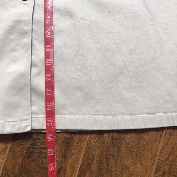 Vtg Westbound Women's Khaki Midi Pencil Skirt With Leather Covered Buttons 20W - Picture 12 of 13